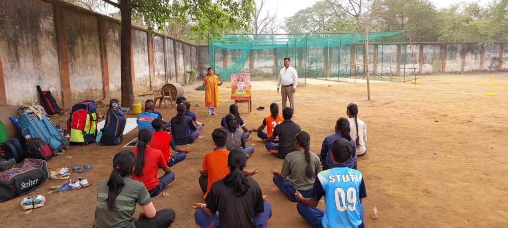 Self-realisation programme for girls’ cricket teams at the football ground Ramgarh, Jharkhand